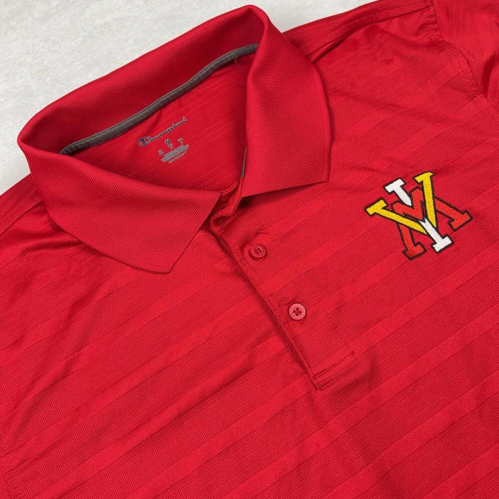 Virgina Military Institute Keydets Champion Polo Shirt Men M Red Short Sleeve